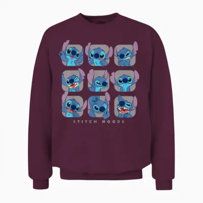 Disney Lilo and Stitch Moods Unisex Sweatshirt - Maroon