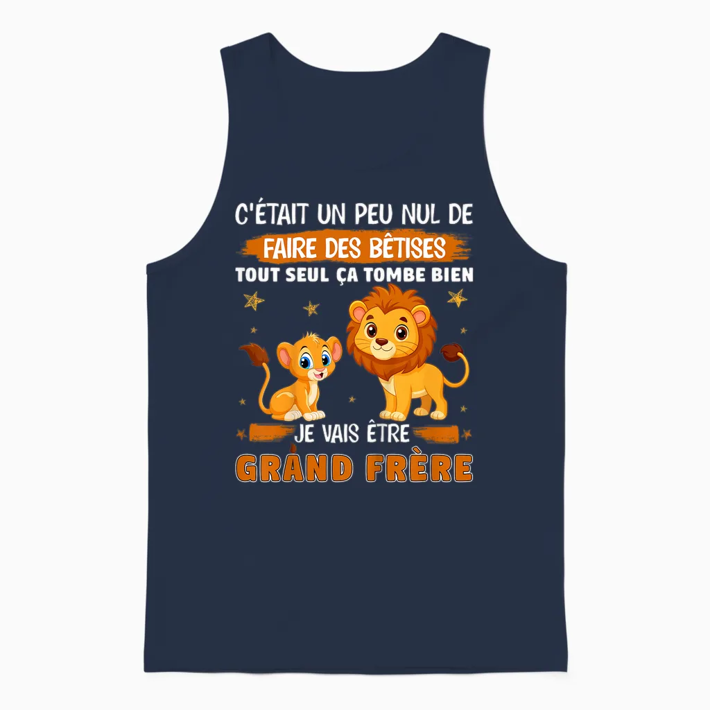 Child Future Announcement Pregnancy Big Brother I Will Be Big Brother T-Shirt, Black, 2 Unisex Tank Top in Navy