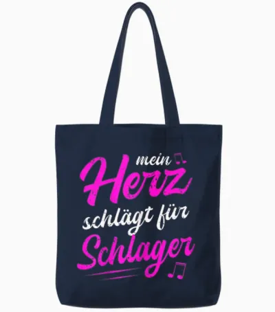 Mein Herz Schlägt Für Schlager Volksmusik Gaudi Festival Tote Bags - Navy