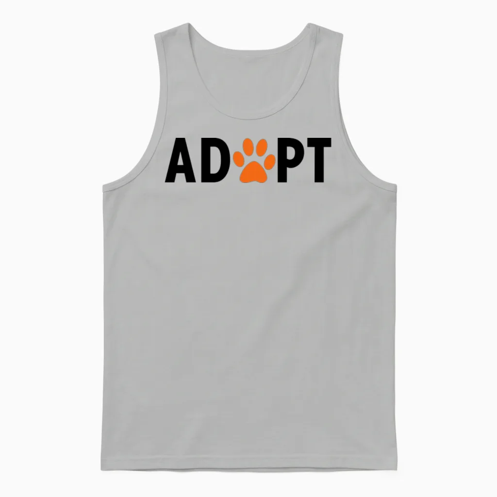 Adopt Dogs Dog Lovers Unisex Tank Top in Ash