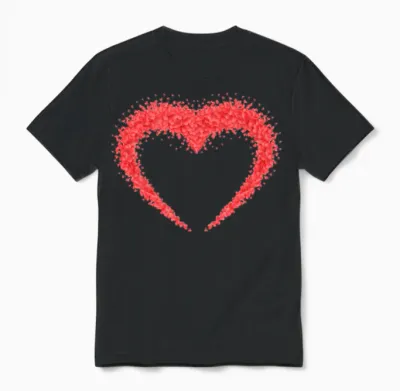 Cute Heart Unisex T-Shirt - Black