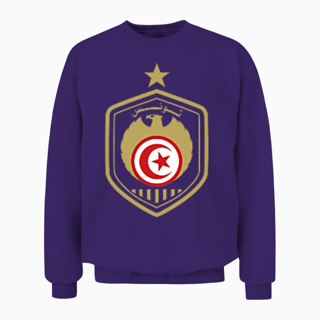 Aigles De Carthage Maillot équipe Foot Football Tunisie T-Shirt Haut De Gamme Unisex Sweatshirt in Purple