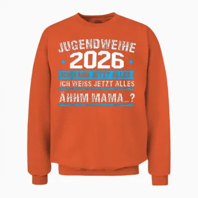 Jugendweihe 2026 Mädchen Junge Unisex Sweatshirt - Orange