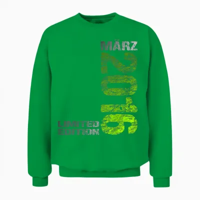 March 2016 Boy Girl 9th Birthday Limited Edition 9 T-Shirt, Black, S Unisex Sweatshirt - Irish Green
