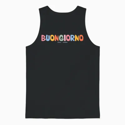 Buongiorno Italia Italienisch Sprache Wort Sprüche Zitat Satz Unisex Tank Top - Black