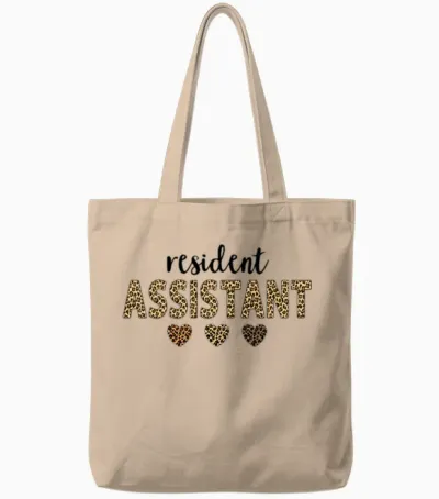 Resident Assistant Squad Funny Assistant Leopard Tote Bags - Natural