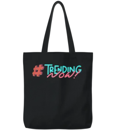 Trending Now Hashtag Tote Bags - Black