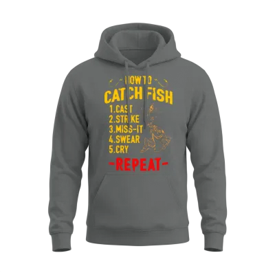 Funny Fishing Unisex Hoodie - Graphite Heather