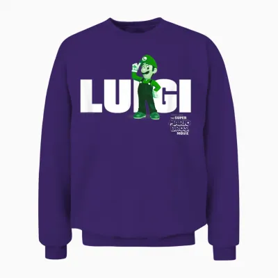 The Super Mario Bros. Movie Luigi Banner T-Shirt, Green Unisex Sweatshirt - Purple