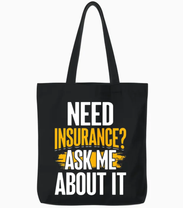 Funny Insurance Agent Broker Tote Bags in Black