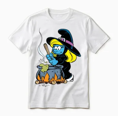 Smurfs Design Smurfette as a Witch Unisex T-Shirt - White
