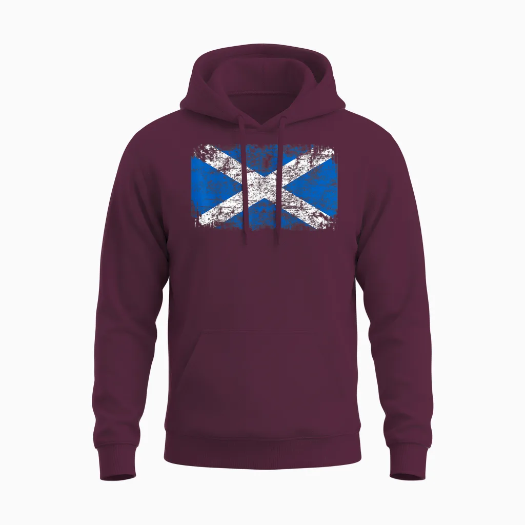 Scotland Flag | Men Women Kids Scotland T-Shirt, Black, S Unisex Hoodie in Maroon