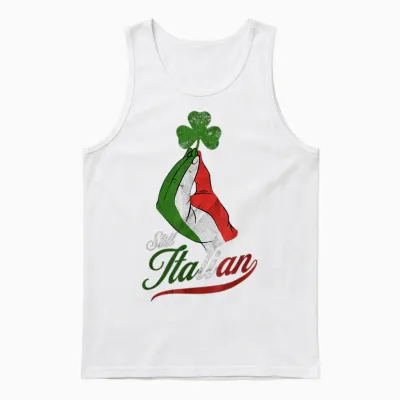 Funny Still Italian Shamrocks Hand Clover St Patricks Day Unisex Tank Top - White