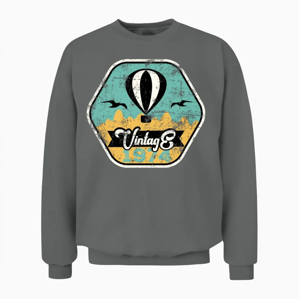 1974 Vintage 50th Birthday Unisex Sweatshirt in Graphite Heather