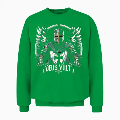 Deus Vult Kreuzritter Tempelritter Unisex Sweatshirt - Irish Green