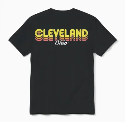 Retro Cleveland Ohio Unisex T-Shirt - Black