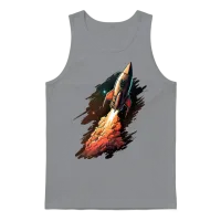 Retro Space Rocket Unisex Tank Top - Sport Grey – 1