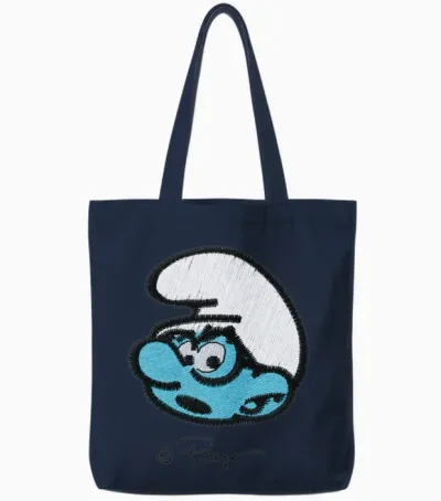Smurfs Design with Brainy Smurf Tote Bags - Navy