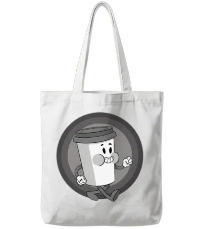 Retro Coffee Tote Bags - White