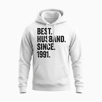 Best Husband Since 1991 | 35 Anniversaire Mariage 35 Ans Unisex Hoodie - White