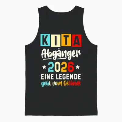Children's Kita Leavers 2026 School Child First Day Unisex Tank Top - Black