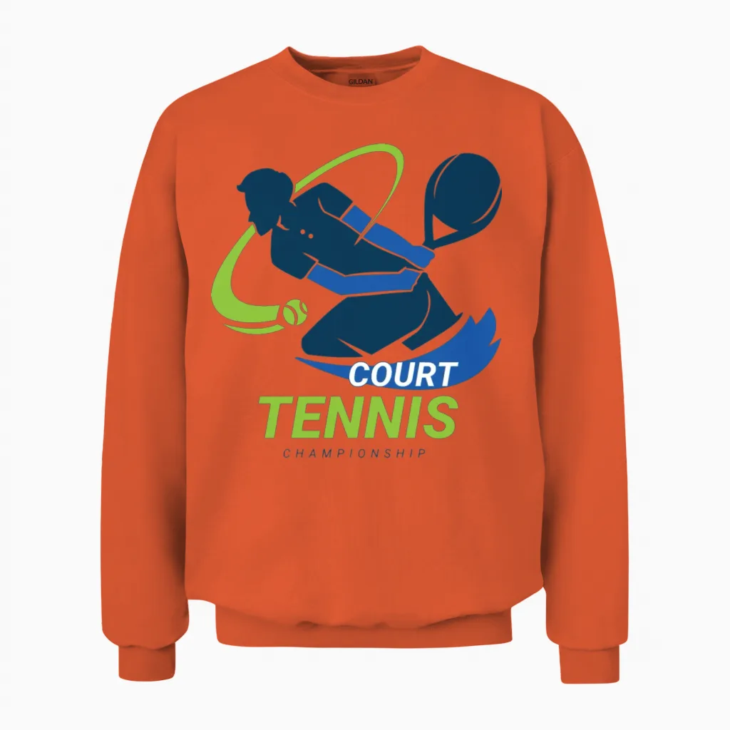 Tennis Court Championship Unisex Sweatshirt in Orange