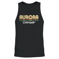 Retro Aurora Colorado Unisex Tank Top - Black – 2