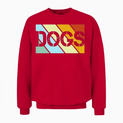 Dog Retro Unisex Sweatshirt - Red