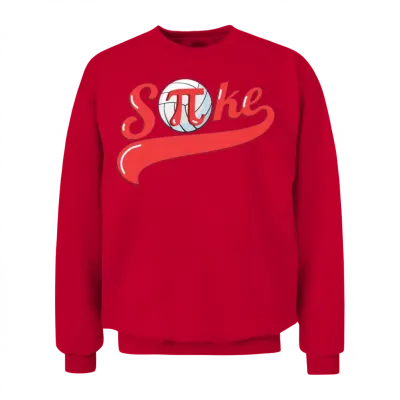 Volleyball Spike T Shirt with Math Symbol Pi Subst Unisex Sweatshirt - Red