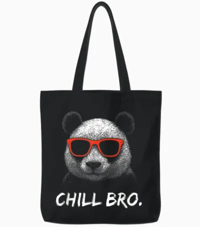 Chill Bro – Lustiges Panda Mit Sonnenbrille Gamer Tote Bags - Black