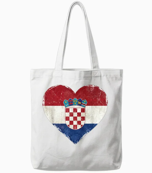 Kroatien Tshirt Balkan Herren Kroate Zagreb Hrvatska Tote Bags in White