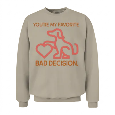 Funny Dog Comic Quotes on Love & Hipster Unisex Sweatshirt - Sand