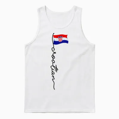 Croatia Signature Croatian T-Shirt, White, S Unisex Tank Top - White