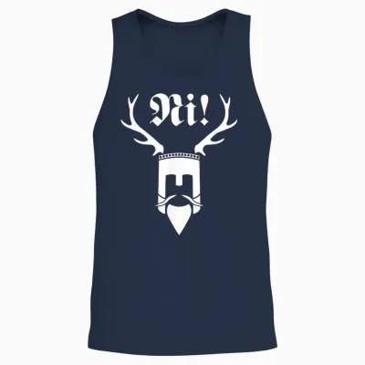 Monty Python Official Ni! Logo T-Shirt Small Unisex Tank Top - Navy