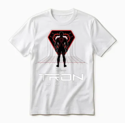 Disney Tron: Ares Digital Grid and Logo Official Movie Unisex T-Shirt - White