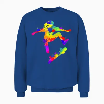 Skater Girl Skateboard Skateboarder Mädchen Unisex Sweatshirt - Royal