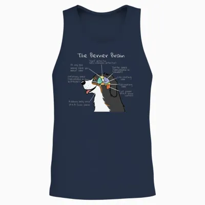 The Bernese Mountain Dog Brain Unisex Tank Top - Navy