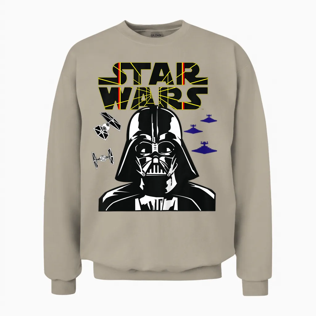 Kinder Star Wars Darth Vader Comp Logo Unisex Sweatshirt in Sand