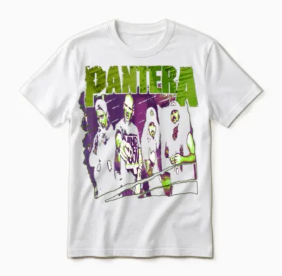 Pantera Official Vintage Group Sketch Unisex T-Shirt - White