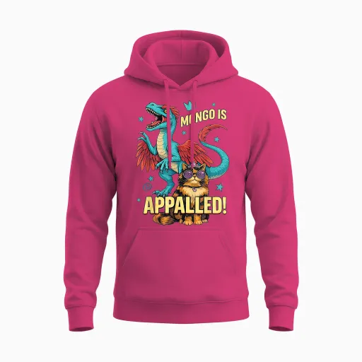 Retro Mongo Is Appalled Princess Cat Riding Dinosaur Unisex Hoodie - Heliconia