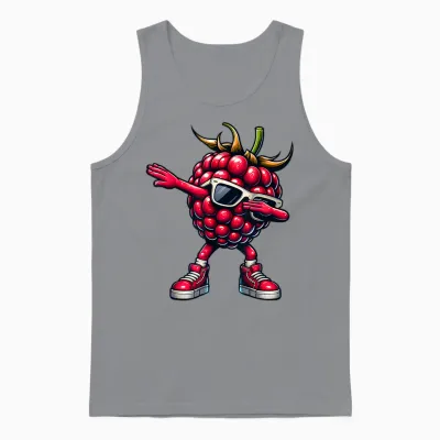 Dabbing Himbeere | Lustige Rosa Himbeer Obst Frucht Geschenk Unisex Tank Top - Sport Grey
