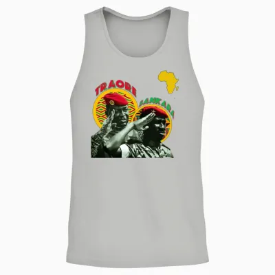 Ibrahim Traore & Thomas Sankara - Pan-African Art Unisex Tank Top - Ash