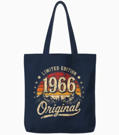 60. Geburtstag Mann Frau 60 Jahre 1966 Deko Geschenk Lustig Tote Bags - Navy