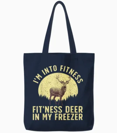 Funny Deer Hunting Art for Men Women Wildlife Hunter Hunting Tote Bags - Navy