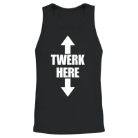 Twerk Here Arrow Up and Down Men's Twerk Here Unisex Tank Top - Black – 2