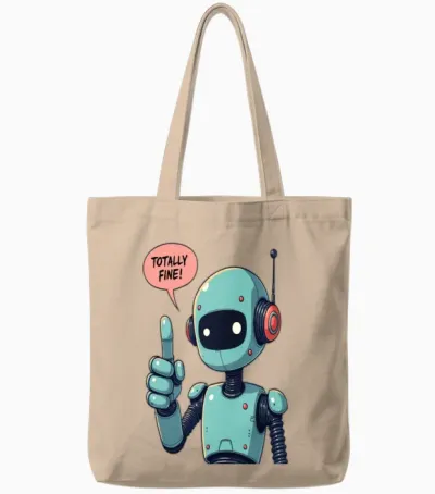 Totally Fine! Sarcastic Meme Collection Tote Bags - Natural