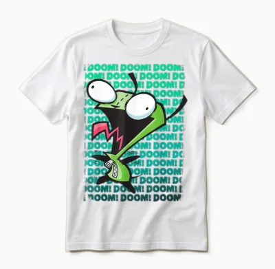 Nickelodeon Invader Zim Gir Impending Doom Song T-Shirt Small Unisex T-Shirt - White