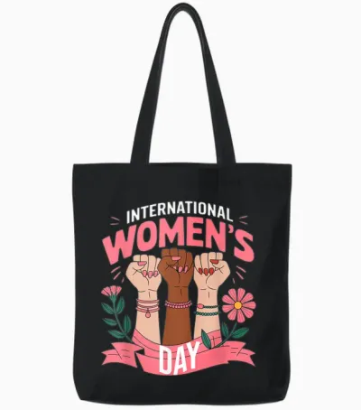 International Women's Day 2025 March 8 T-Shirt, Black, S Tote Bags - Black