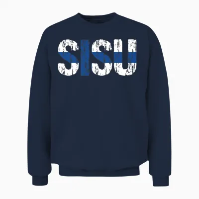 Sisu Finnish Flag Finland Suomi Unisex Sweatshirt - Navy