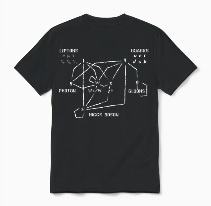 Higgs Boson Quarks Unisex T-Shirt in Black